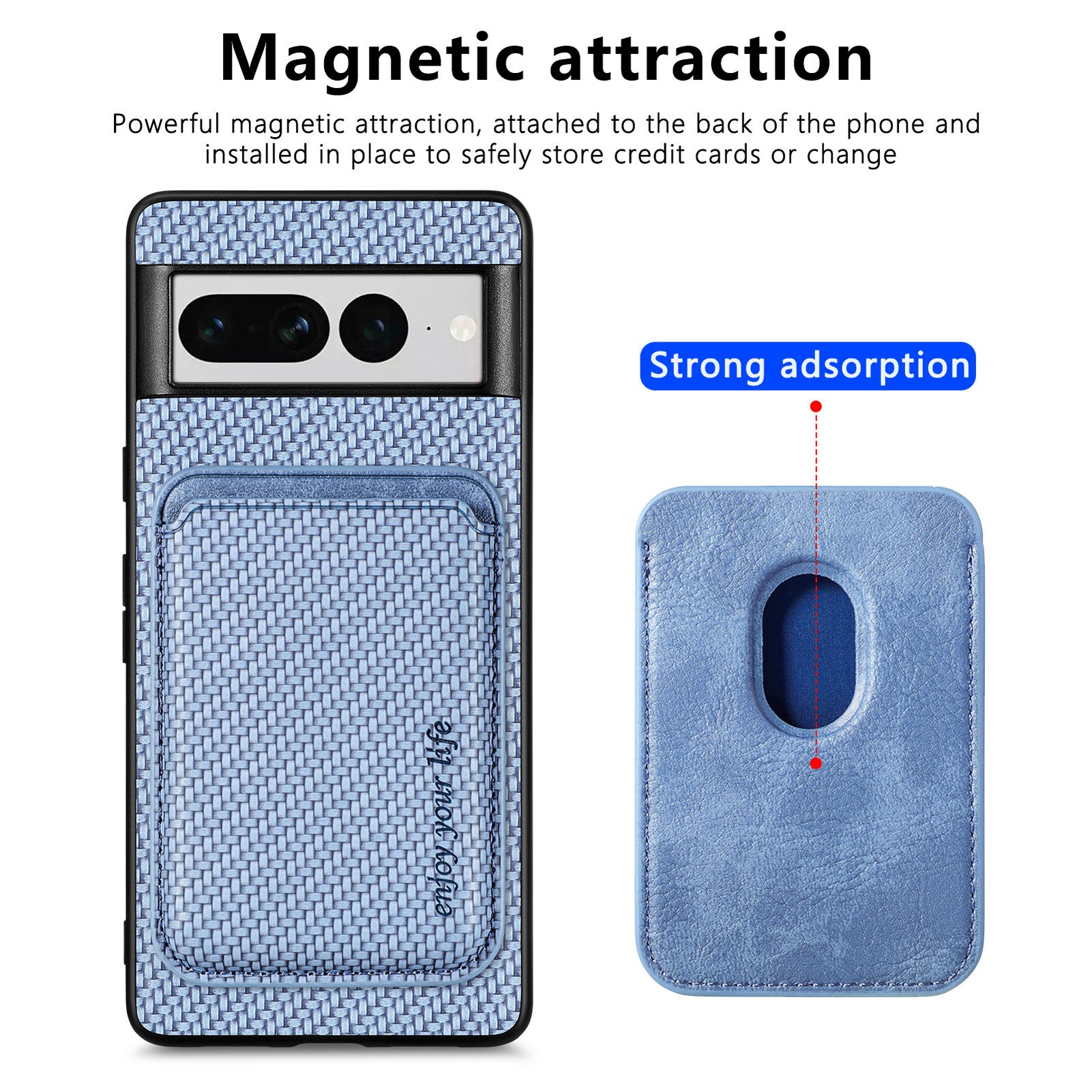 For Google Pixel 7 Pro 5G Carbon Fiber Texture Phone Case Detachable 2-in-1 Magnetic Card Holder Protective Cover For Google Pixel 7 Pro 5G Carbon Fiber Texture Phone Case Detachable 2-in-1 Magnetic Card Holder Protective Cover
